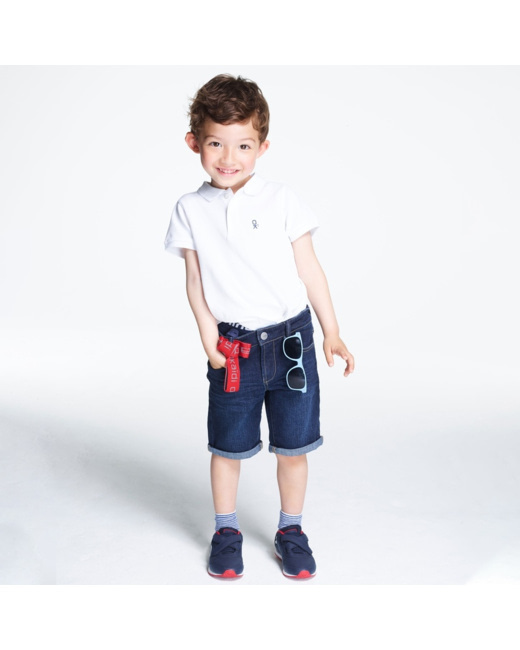 Polo manches courtes blanc garçon