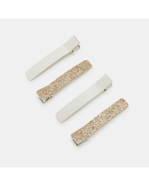 Barrettes à paillettes (lot de 4) jaune fille