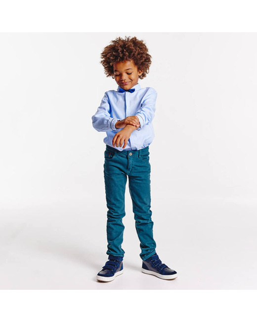 Pantalon slim bi-stretch bleu garçon