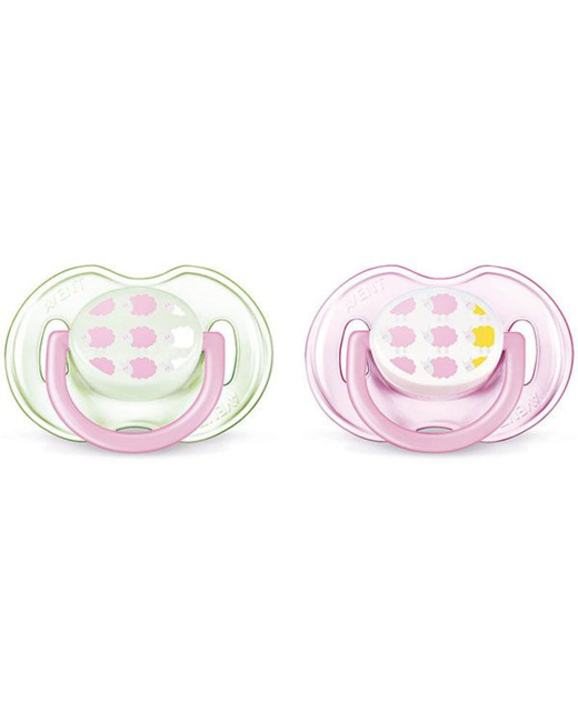 2 sucettes décorées fille silicone 0 - 6 mois