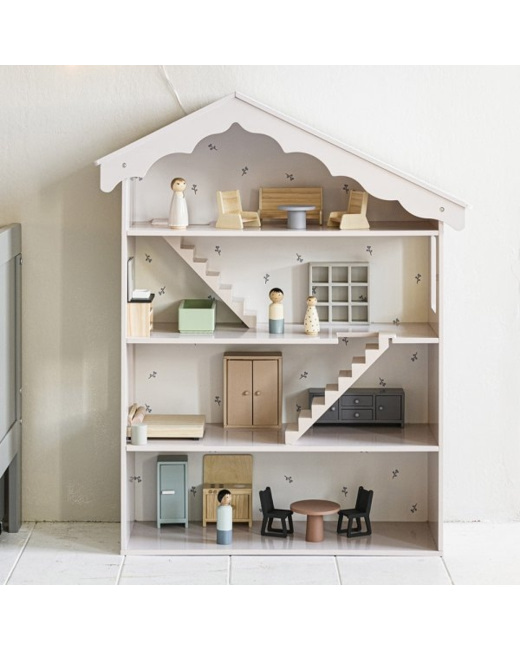 Maison De Poupée En Bois Champêtre Rose