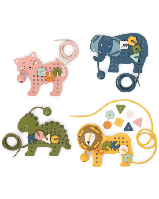 Jeux de laçage bois animaux