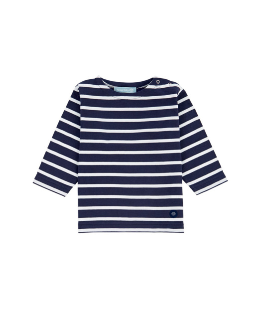 Marinière "Beg Meil" Baby - coton léger - Navire/Blanc