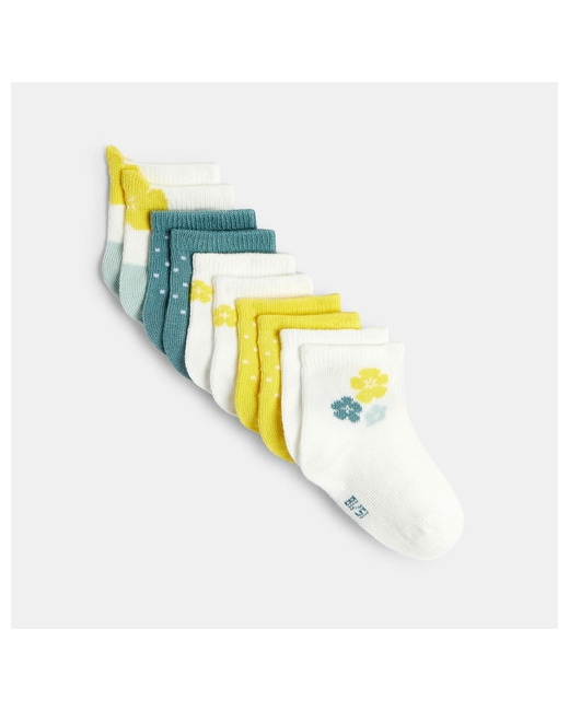 Socquettes fleuries et à pois (lot de 5)