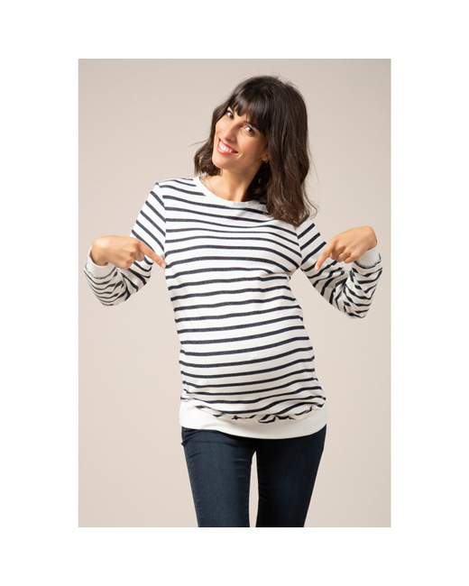 Sweat de grossesse esprit marinière