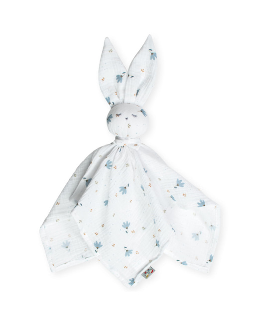 Doudou plat Lapin personnalisable, Bleuet