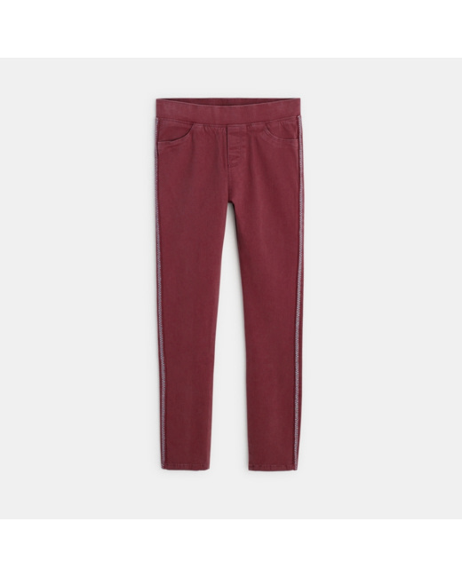 Tregging en toile violet fille