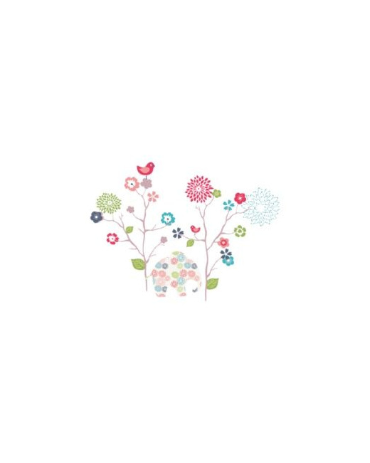40 stickers fleurs et elephant chambre fille