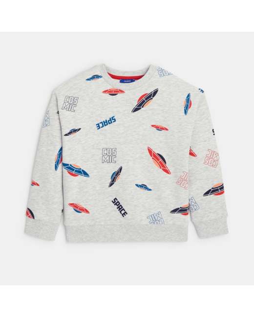 Sweat-shirt imprimé blanc garçon