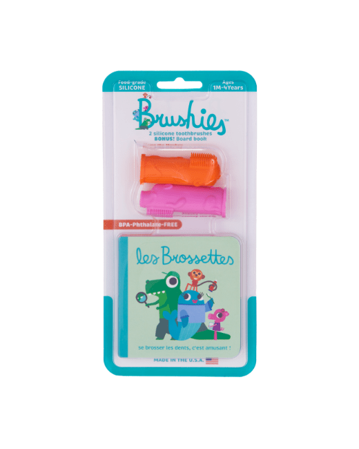 Coffret livre mini + 2 brosses à dents