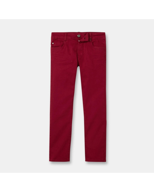 Pantalon slim en toile rouge garçon