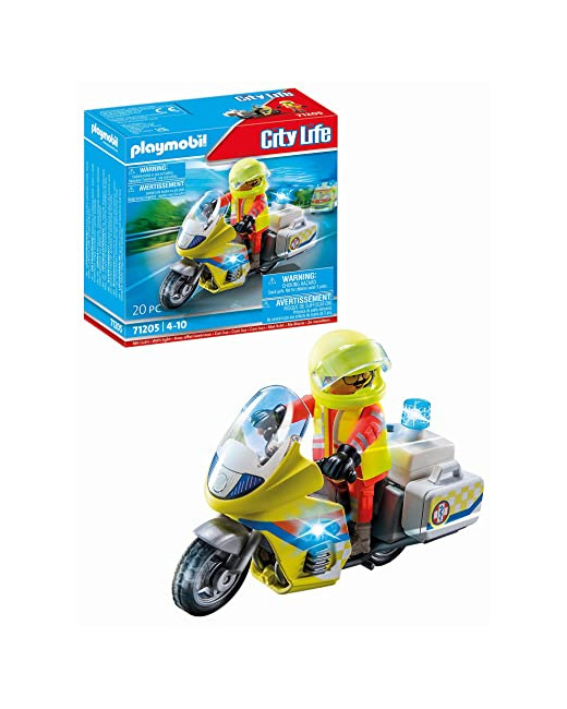 Playmobil City Life - Urgentiste avec moto et effet lumineux