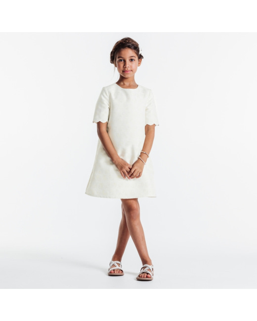 Robe brodée beige fille