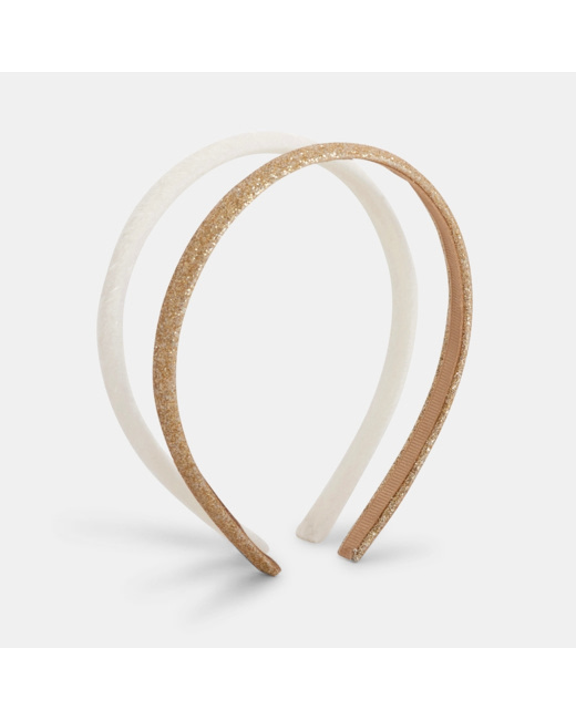 Serre-tête fins (lot de 2) blanc fille