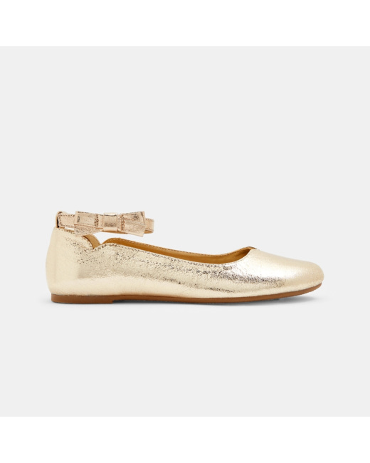 Ballerines brillantes à brides jaunes fille