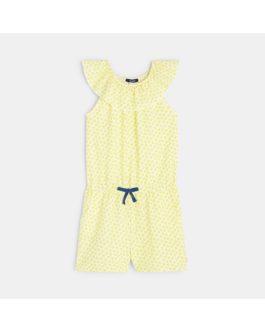 Combishort imprimé jaune fille