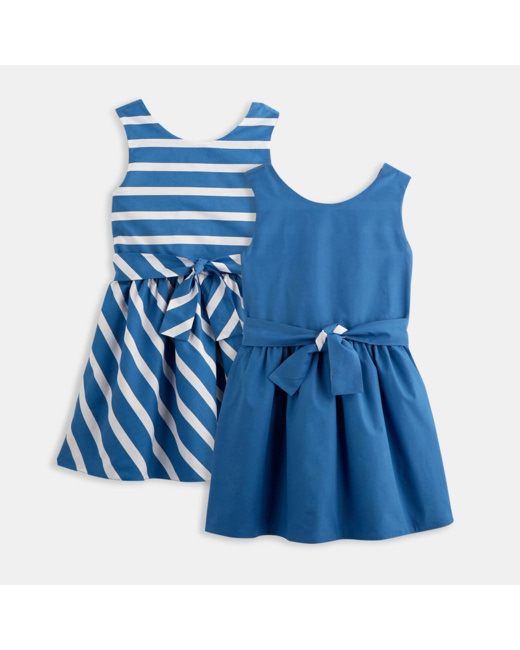 Robe réversible bleue fille