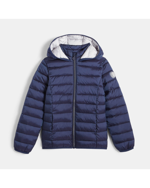 Doudoune à capuche bleue fille