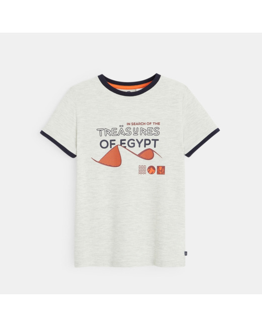 T-shirt maille piquée à motif gris garçon