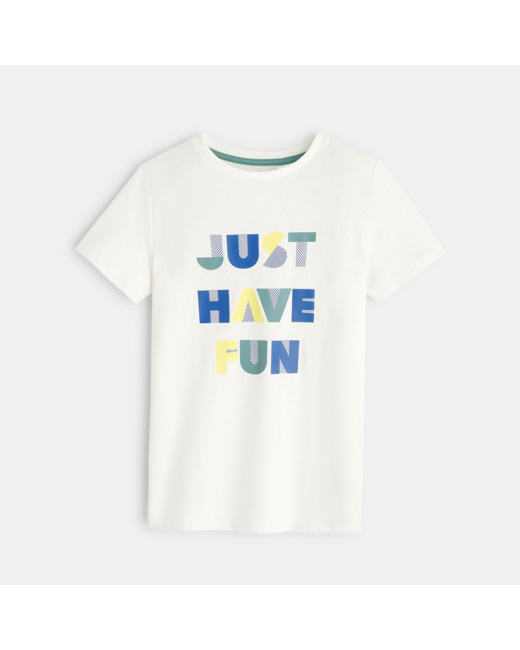 T-shirt à message blanc garçon