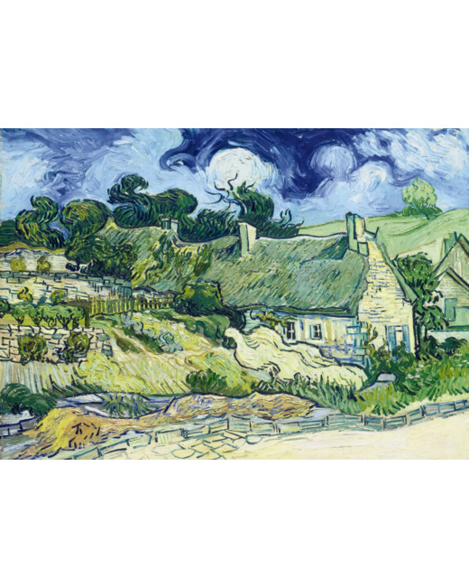 Puzzle Vincent Van Gogh - Thatched Cottages at Cordeville, 1890