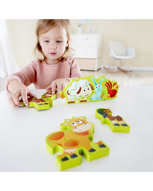 Puzzle en bois Chiffres et animaux de la ferme