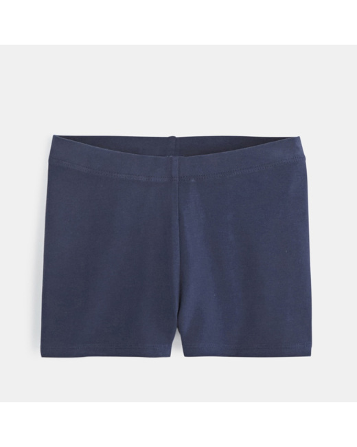 Shorty uni en jersey bleu fille