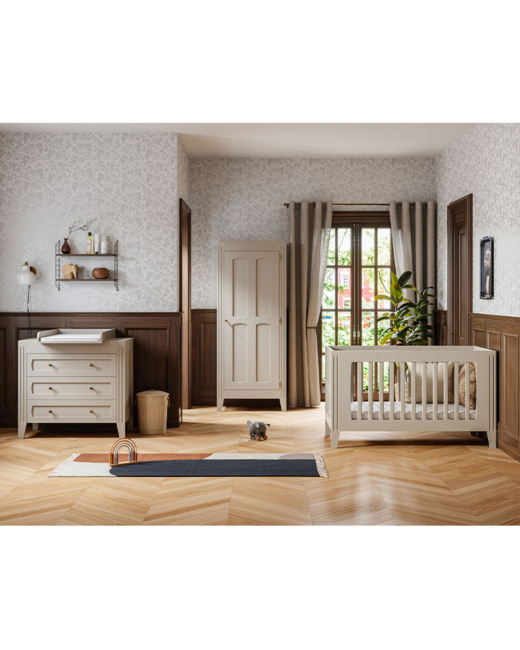 Chambre Trio Milenne Lit bébé évolutif + Commode + Armoire