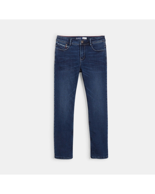 Jean droit doublé polaire bleu garçon