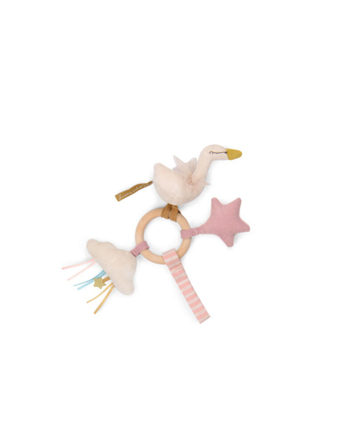 Hochet anneau bois cygne La petite école de danse