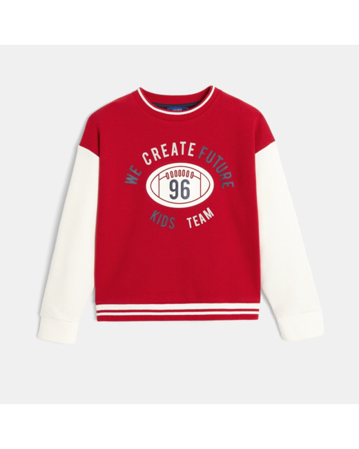 Sweat-shirt style rugby rouge garçon