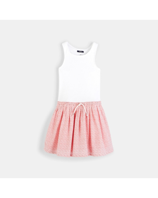 Robe d'été bimatière rose fille