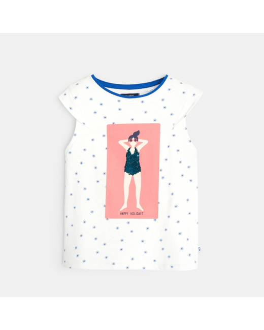 T-shirt à message et sequins fille