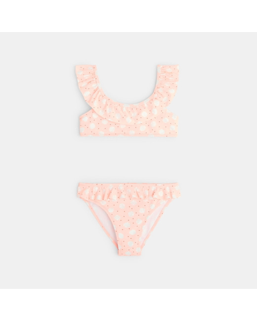 Maillot de bain coquillages à volants fille