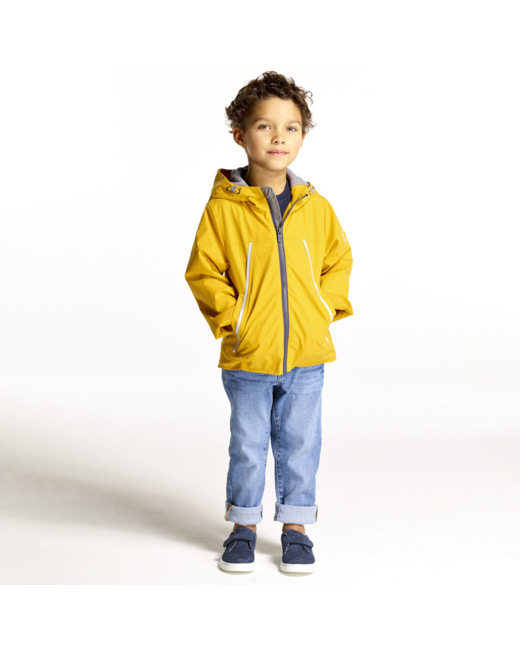 Blouson déperlant à capuche jaune garçon