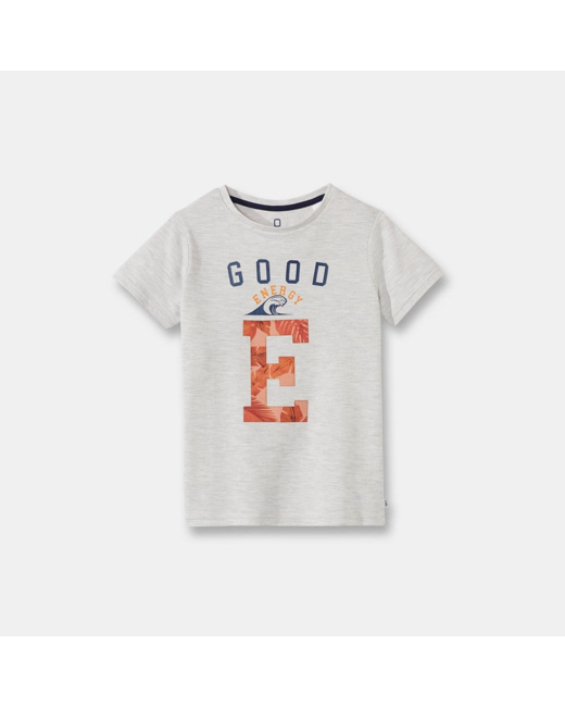 T-shirt en coton piqué gris garçon