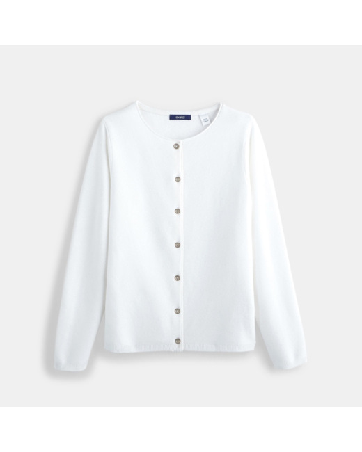 Gilet boutonné blanc fille