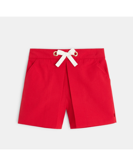 Short chic et uni rouge fille