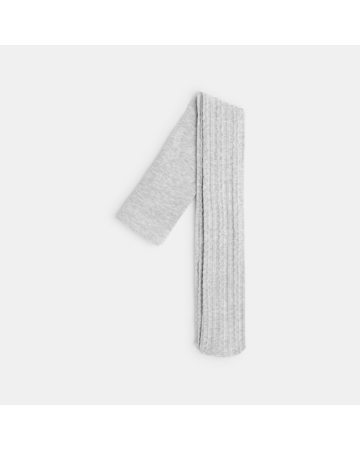 Collants chauds en tricot torsadé gris fille