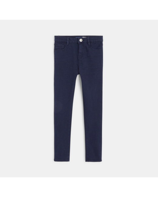 Pantalon skinny en toile stretch bleu fille