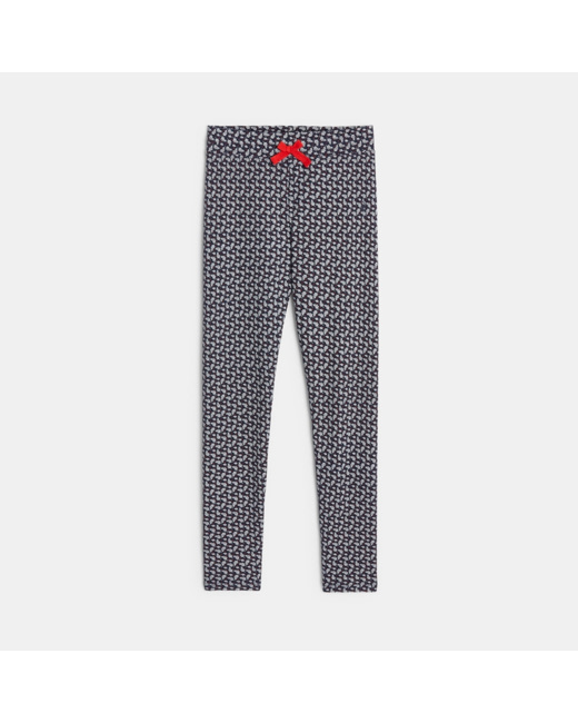 Leggings imprimés en jersey rouge fille