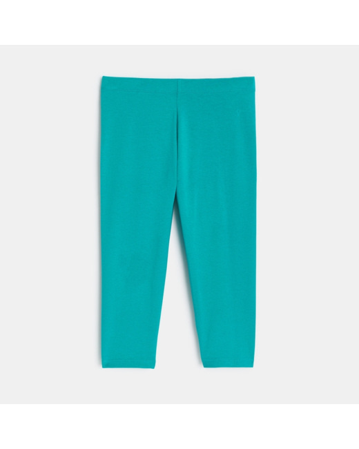 Legging court en jersey vert fille