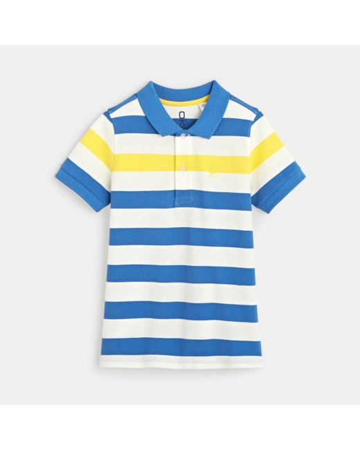 Polo rayé jaune garçon