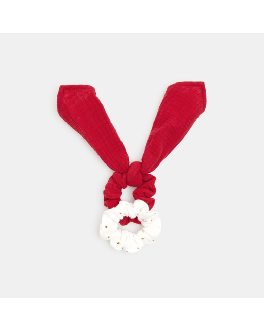 Chouchou pour cheveux (lot de 2) rouge fille