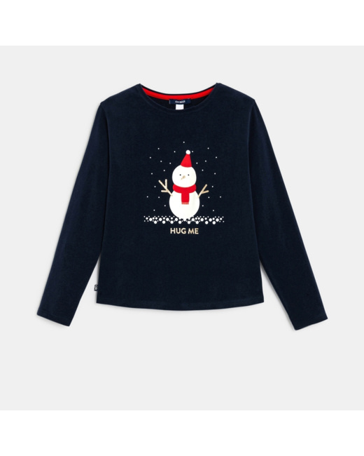 T-shirt de Noël bleu fille