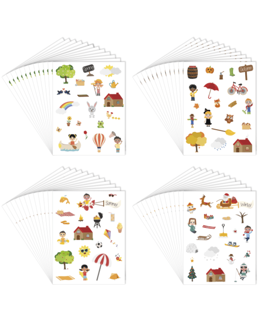 Gommettes En Papier - Maxi Pack Les 4 Saisons