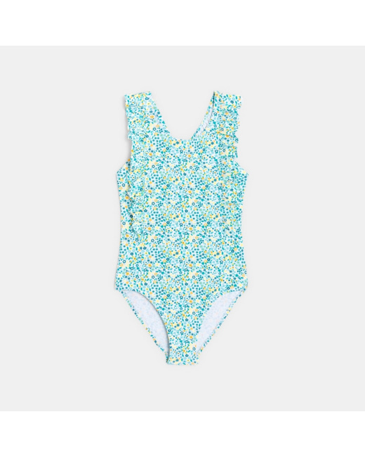 Maillot de bain 1 pièce imprimé vert fille