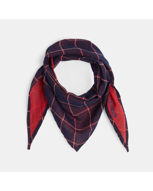 Foulard triangle recto verso bleu fille