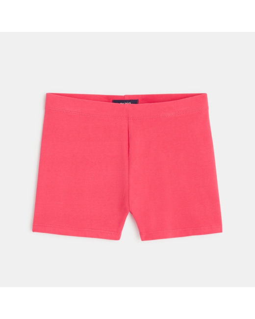 Shorty uni en jersey rose fille