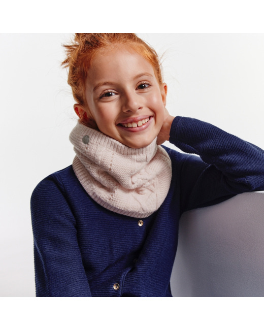 Snood torsadé fantaisie rose fille